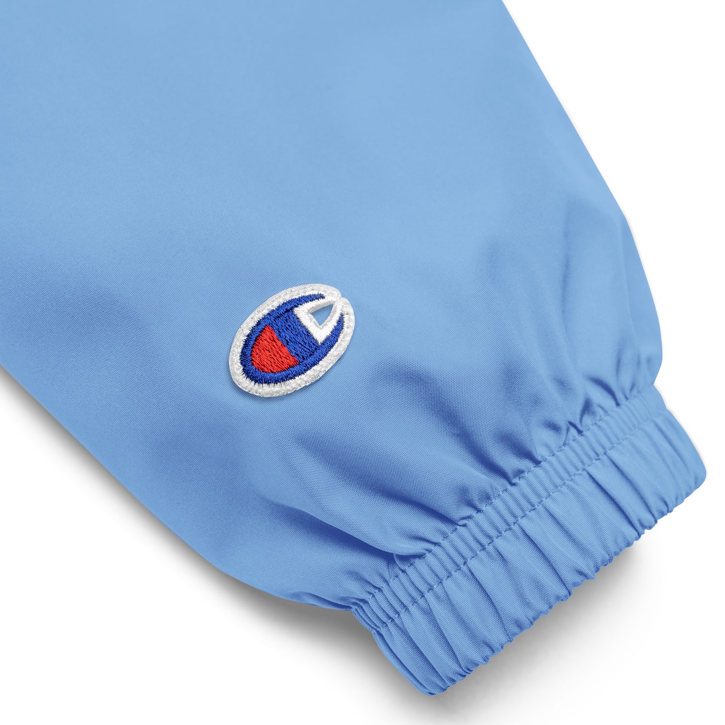 Embroidered Champion Packable Women Jacket - Light Blue
