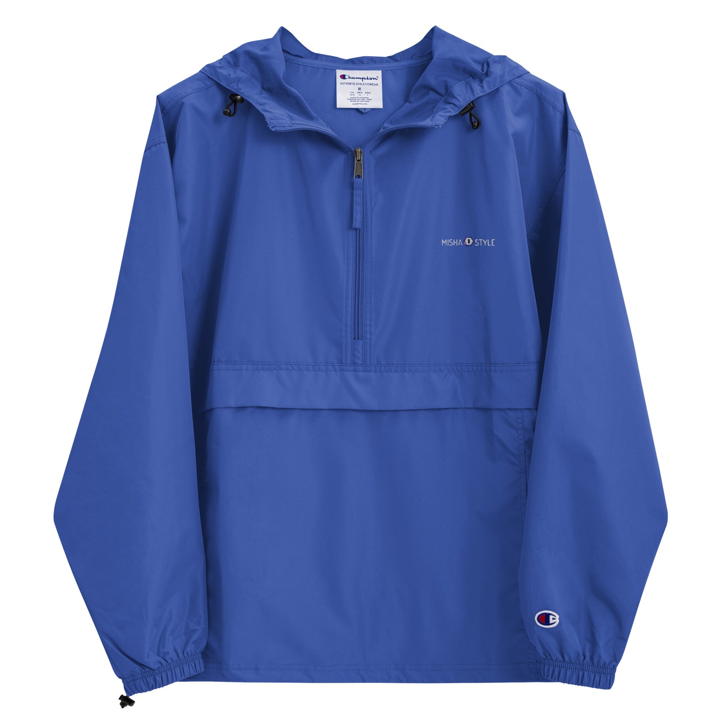Embroidered Champion Packable Women Jacket - Blue