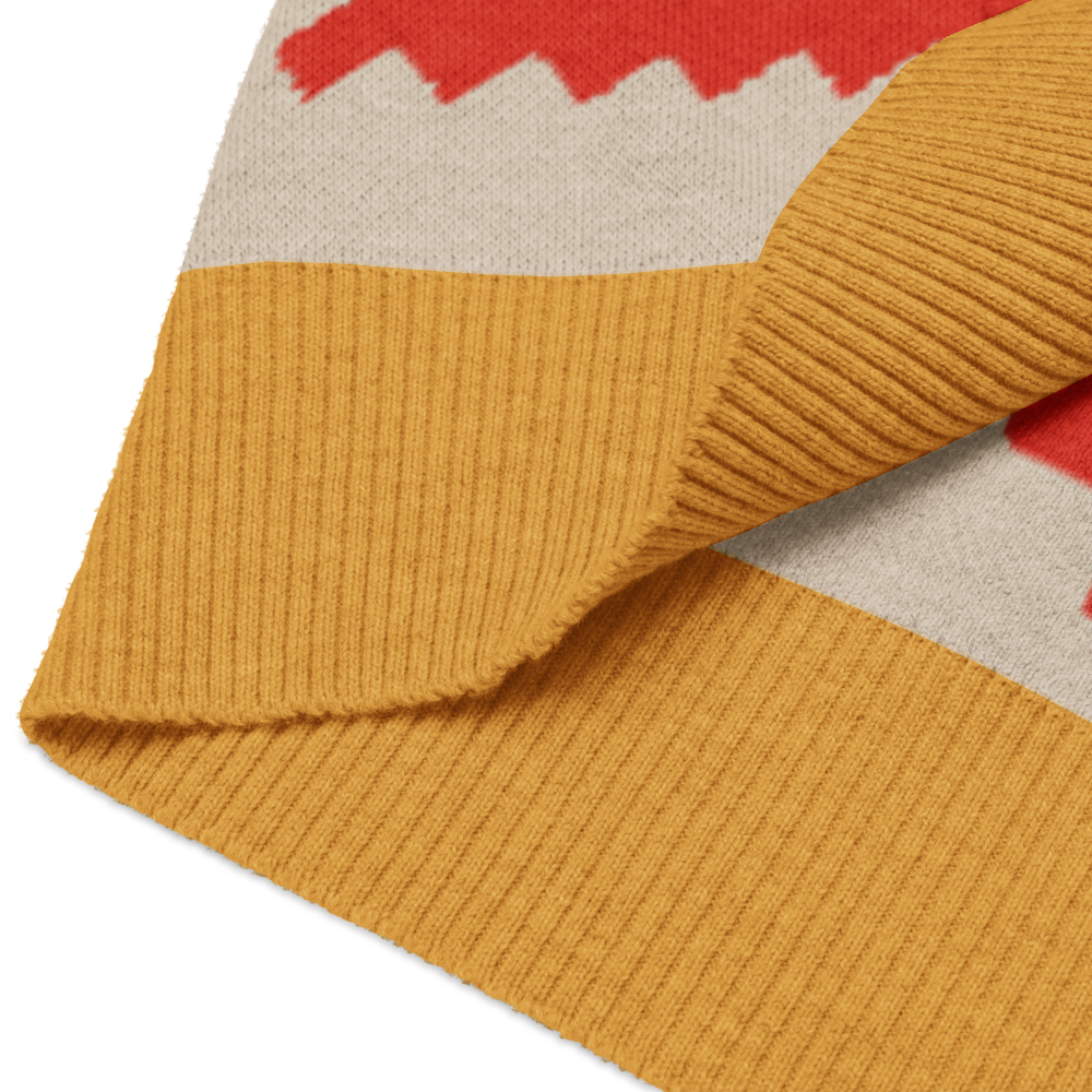 Classic Vintage V-neck Orange Men Knitted vest