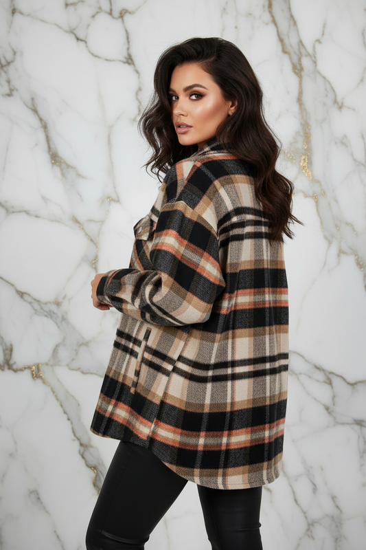 Plaid Shirt Jacket Back Pose