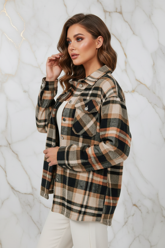 Plaid Shirt Jacket Side Pose