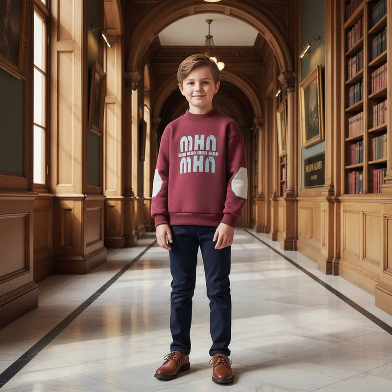 Standing in elegant school hallway