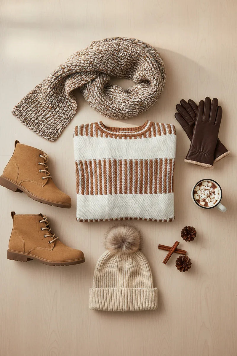 Sweater centerpiece with winter styling