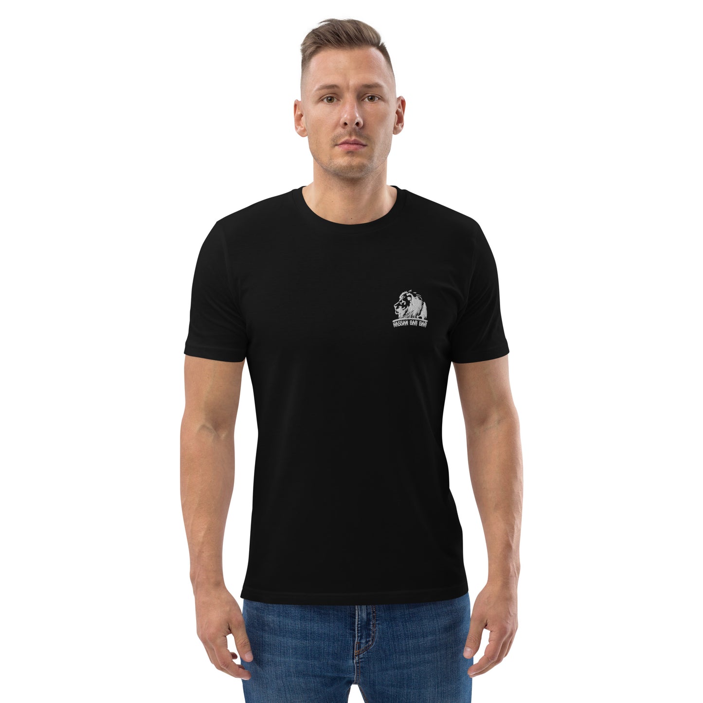 Embroidered Lion Logo Men T-Shirt
