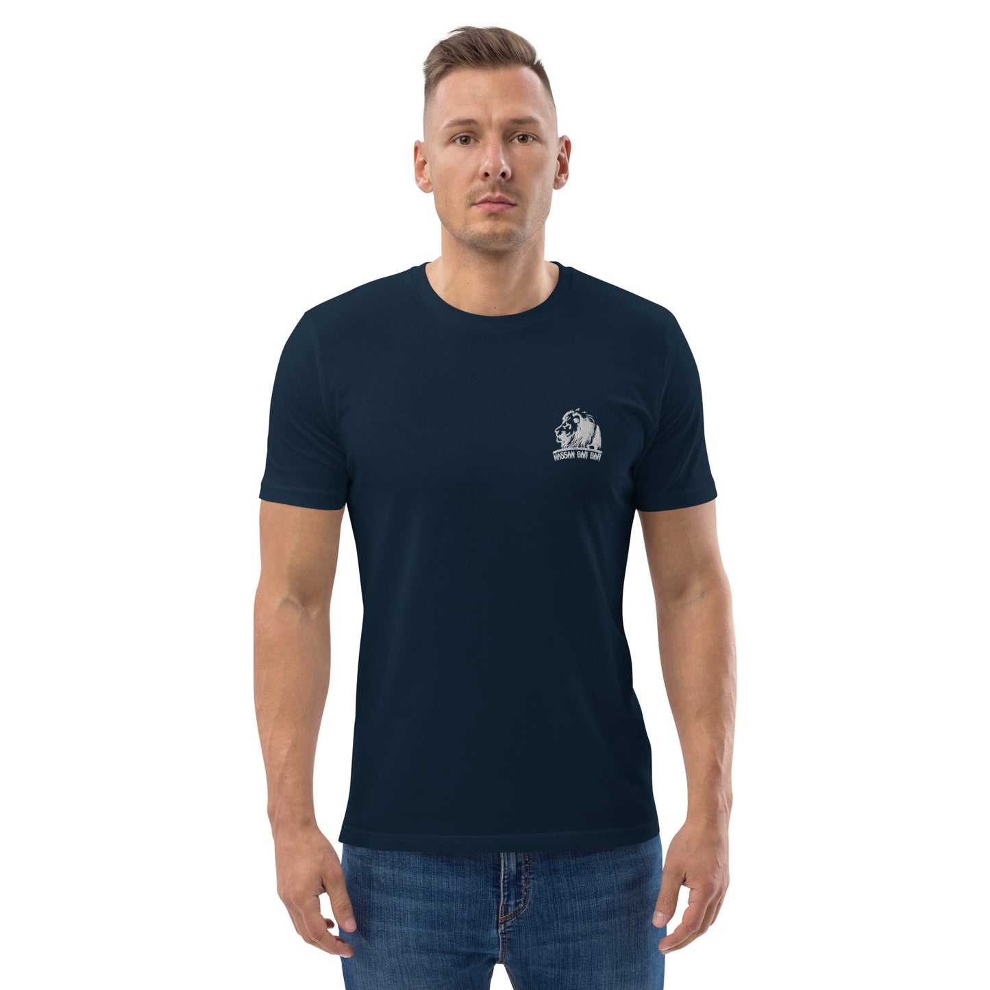 Embroidered Lion Logo Men T-Shirt