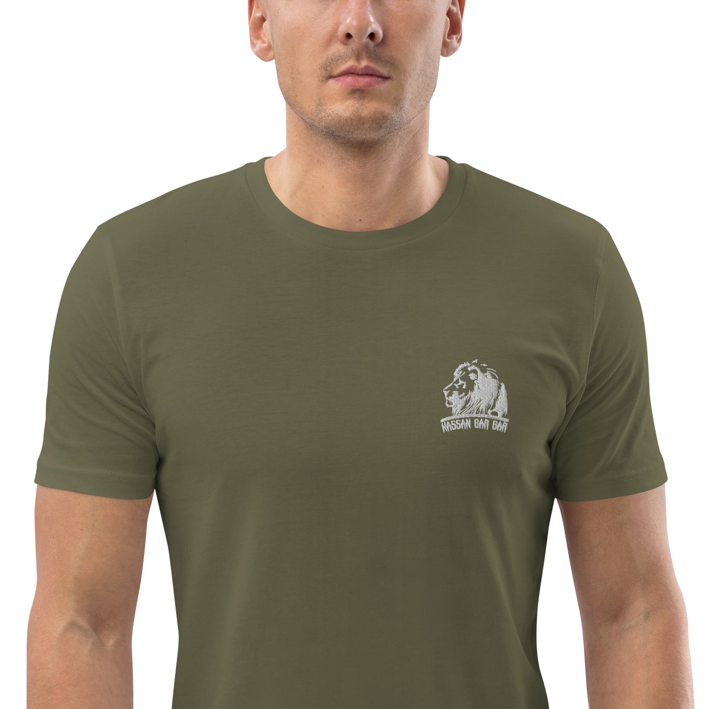 Embroidered Lion Logo Men T-Shirt