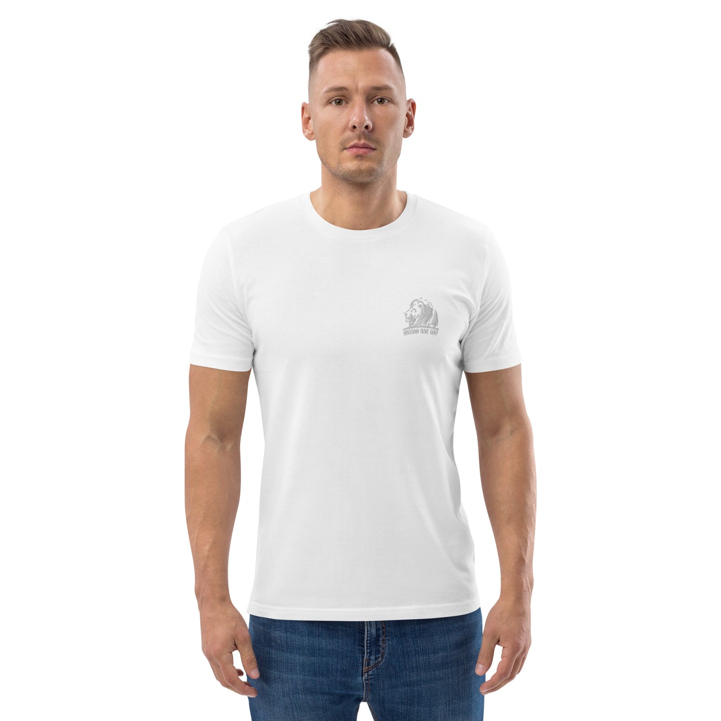 Embroidered Lion Logo Men T-Shirt