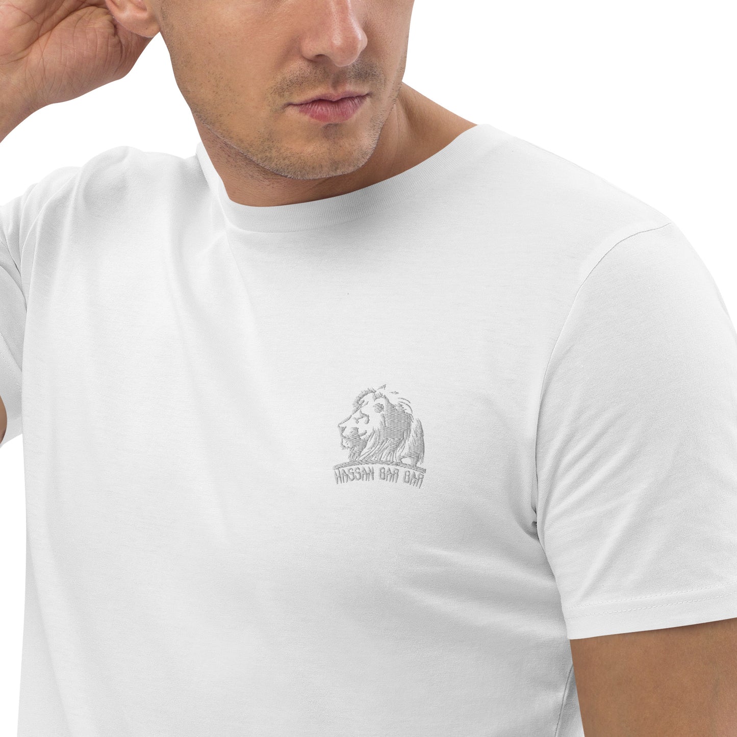 Embroidered Lion Logo Men T-Shirt