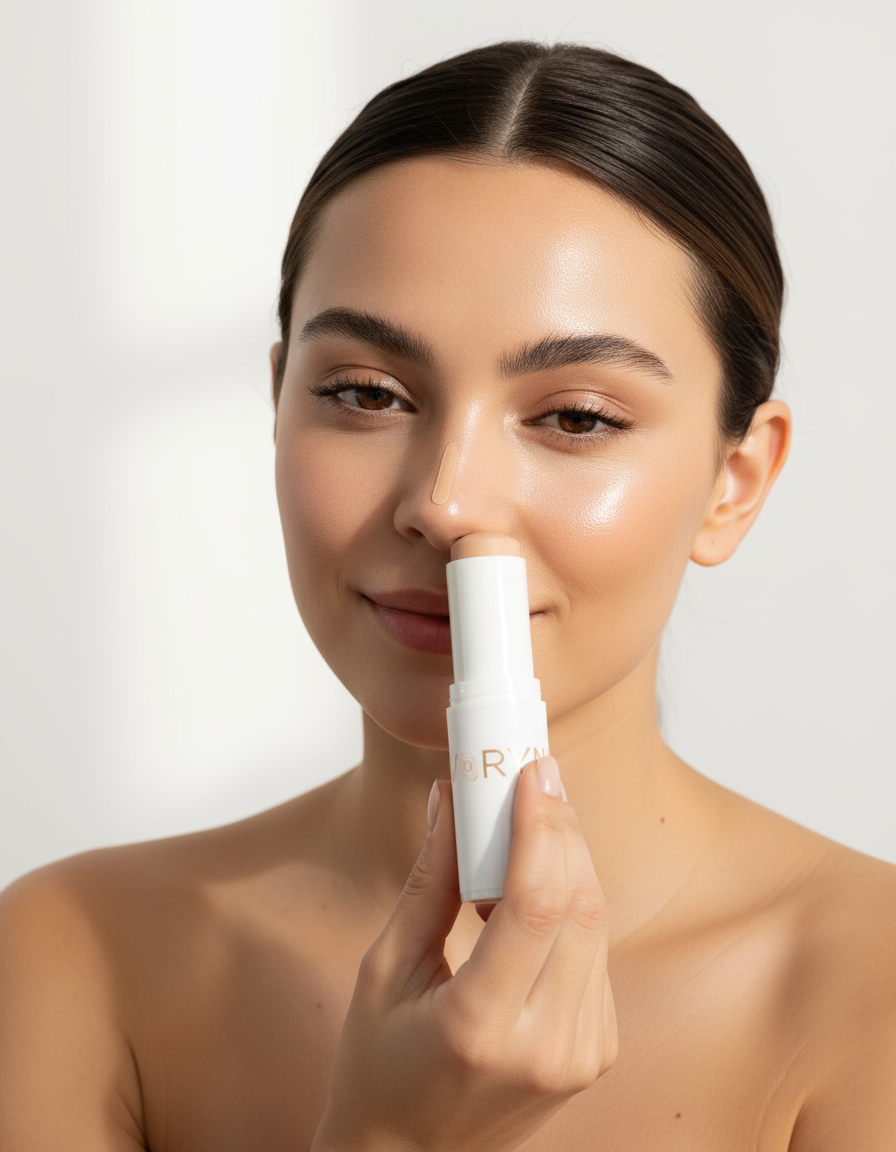 Woman applying to nose bridge