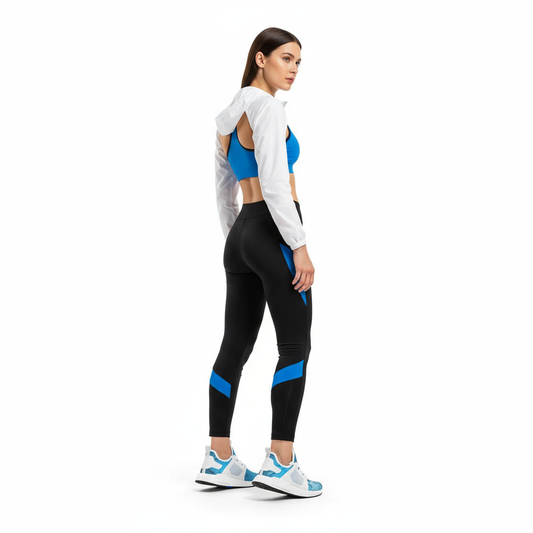 Woman wearing sneakers - three-quarter back