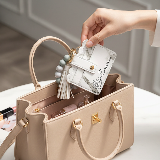 Woman with wallet in handbag