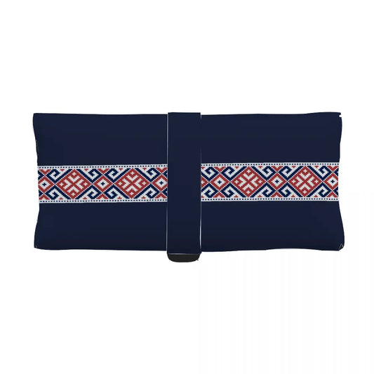 Dark Blue Decoration Anti-Scratch Leather Portable Eyewear Case - IVORYNN