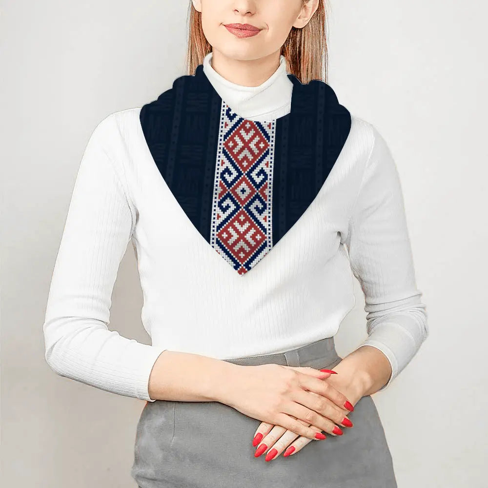 Decoration Soft Silk Thin Satin Dark Blue Shawl - IVORYNN