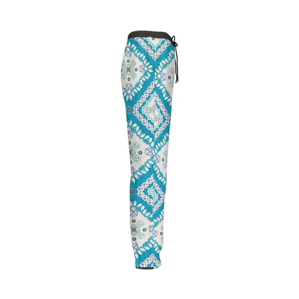 Decorative Casual Fit Jogging Pants - Turquoise - IVORYNN