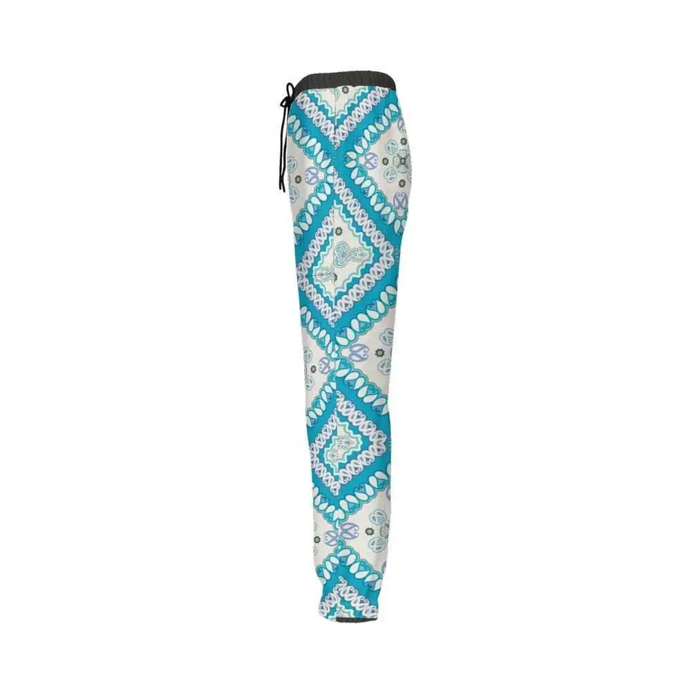 Decorative Casual Fit Jogging Pants - Turquoise - IVORYNN
