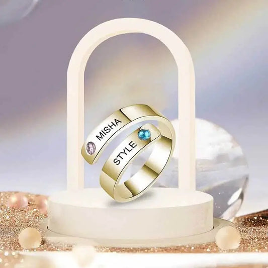 Golden Rhinestone Ring Anniversary Gift - IVORYNN