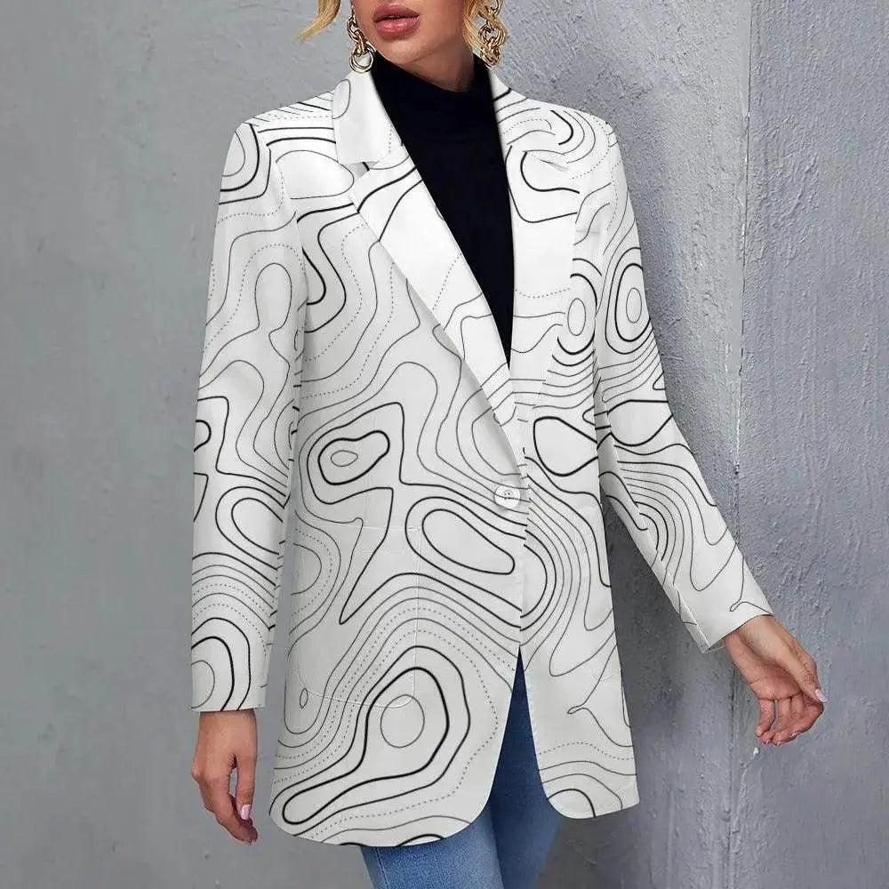 Luxury line Women's Stylish White Blazer - IVORYNN
