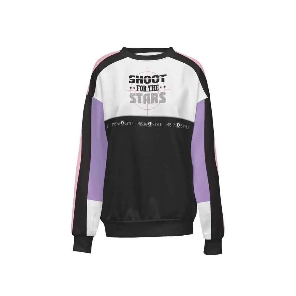 Shoot Stars Relaxed Fit Crewneck Sweatshirt - IVORYNN