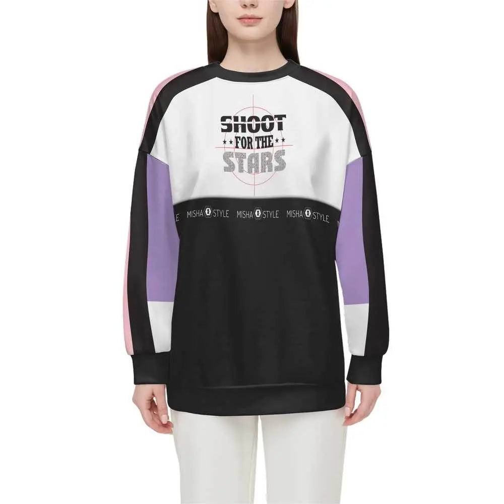 Shoot Stars Relaxed Fit Crewneck Sweatshirt - IVORYNN