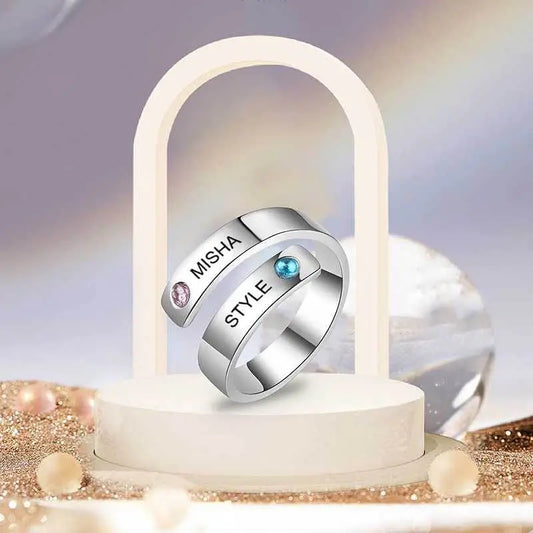 Silver Rhinestone Ring Anniversary Gift - IVORYNN