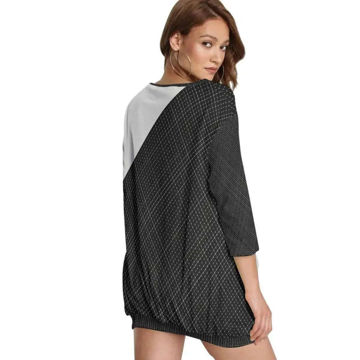 Sweatshirt With Irregular Pleated Hem - IVORYNN