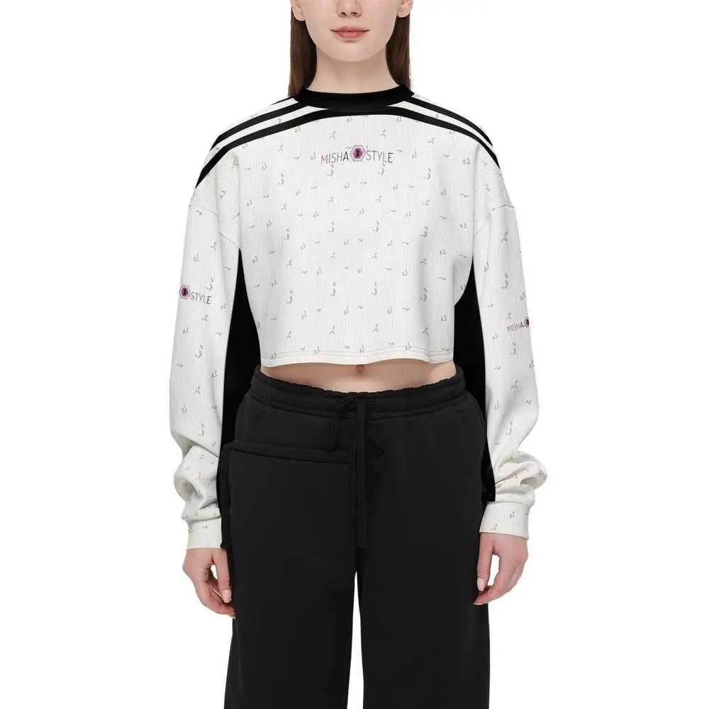 Women’s Cropped Lines Sweatshirt - IVORYNN