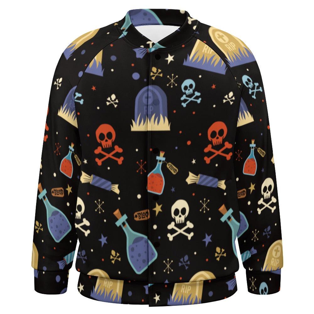 Helloween Fylly Printing Men Baseball Uniform - Mishastyle