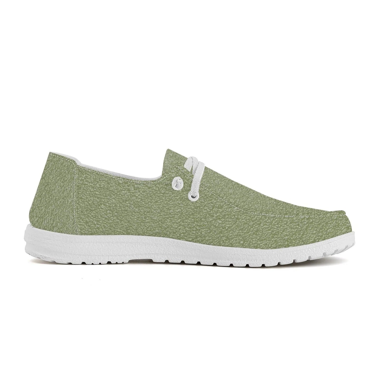 Men Canvas Loafers Slip On - Garden Green - Mishastyle