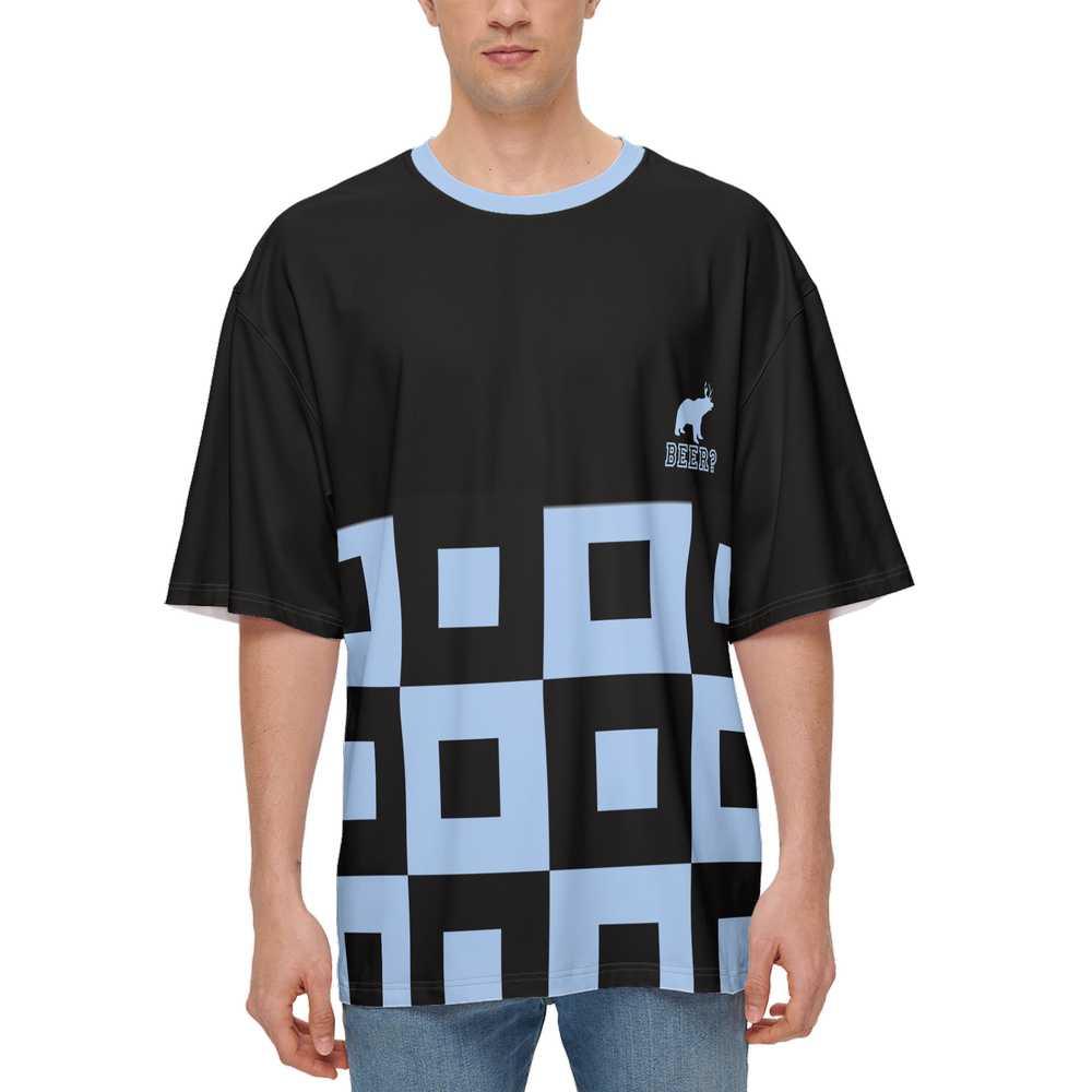Men’s Oversized Short-Sleeve T-Shirt - Blue - Mishastyle