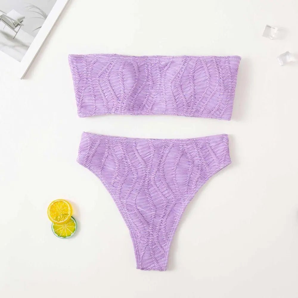 Sexy Solid Color Bikini Swimsuit - Mishastyle