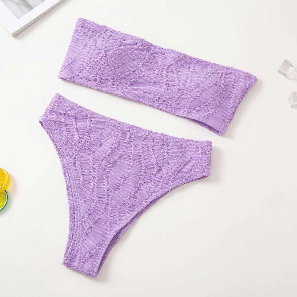 Sexy Solid Color Bikini Swimsuit - Mishastyle