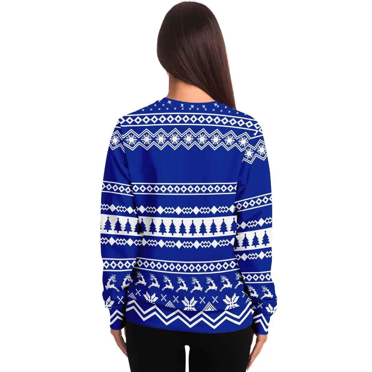 Vintage Fashionable Christmas Women Sweater - Navy - Mishastyle