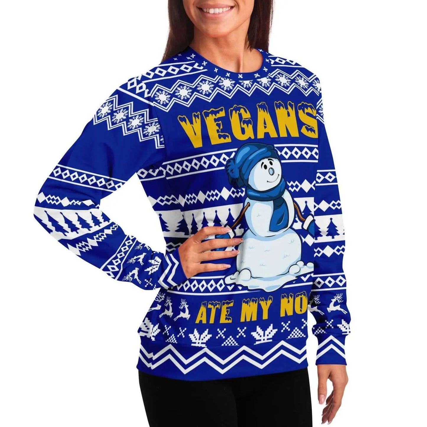 Vintage Fashionable Christmas Women Sweater - Navy - Mishastyle