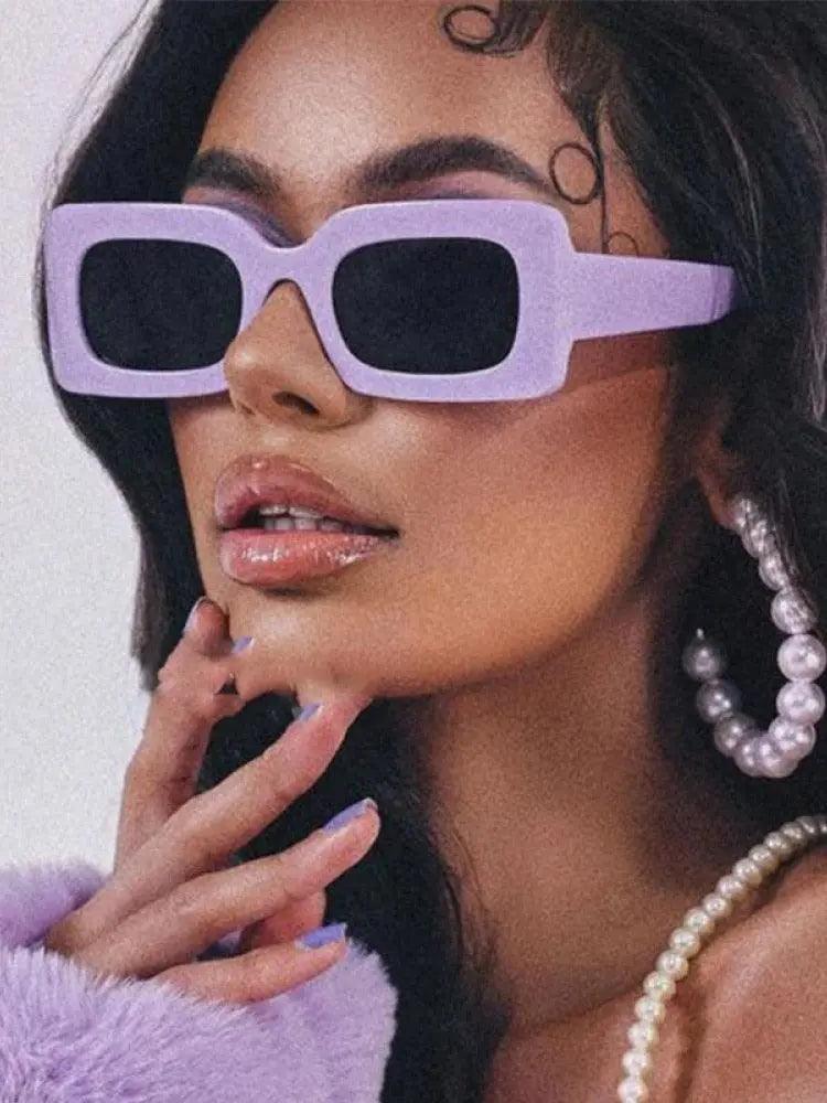 Vintage UV400 Rectangle Frame Sunglasses - Mishastyle