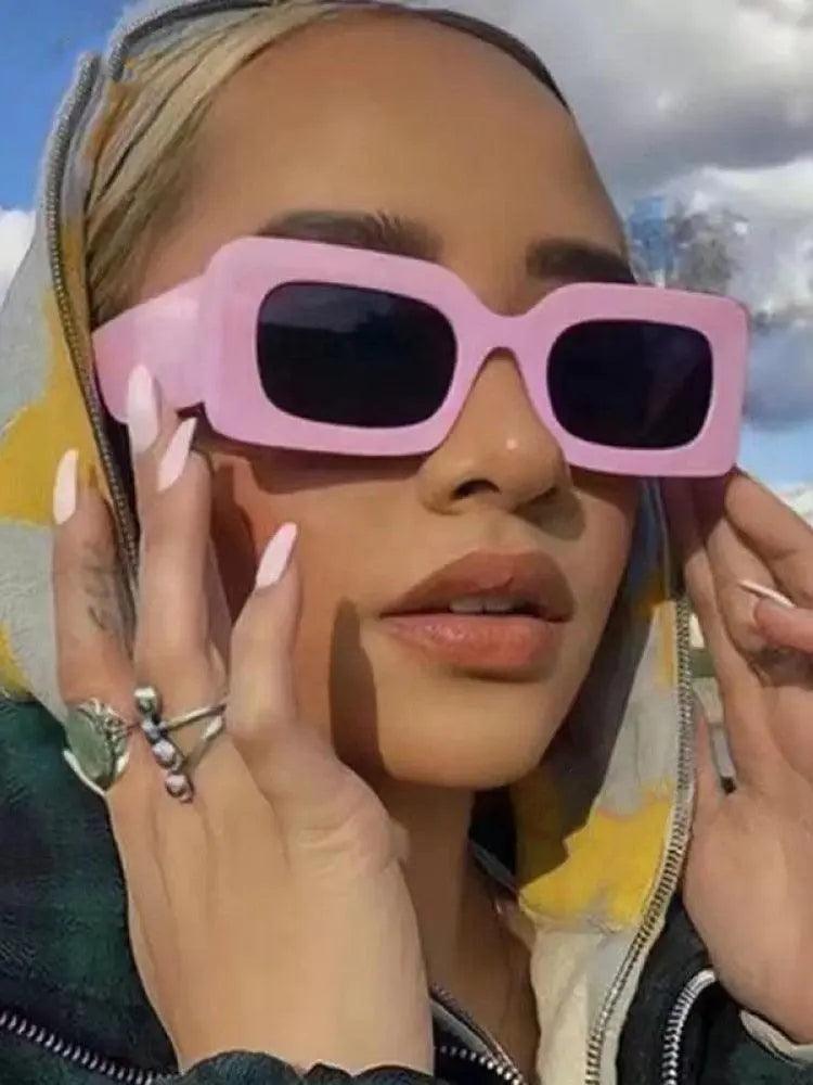 Vintage UV400 Rectangle Frame Sunglasses - Mishastyle
