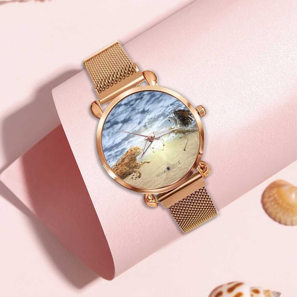 Women's Magnetic Buckle Quartz Wrist Watches - Gold - Mishastyle