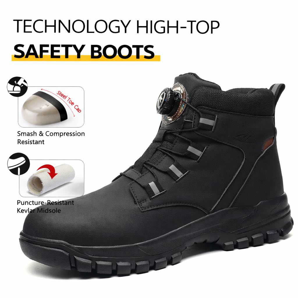 Comfortable High Top Black Hiking Shoes