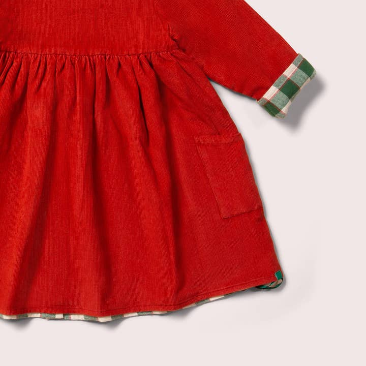 Versatile Hazelnut Reversible Corduroy Pocket Dress Organic Cotton Kids & Baby