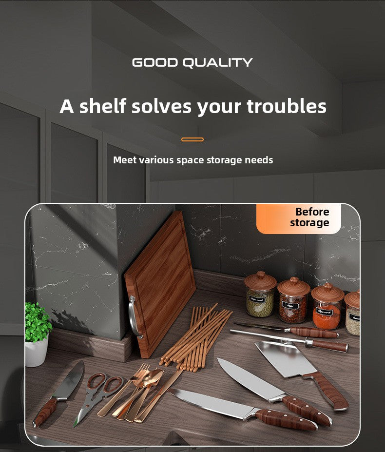 Kitchen Knife Rack with Multi-Functional Organizer