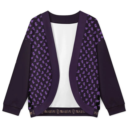 Halloween Ghost Drop Shoulder Knitted Eerie Black Cardigan