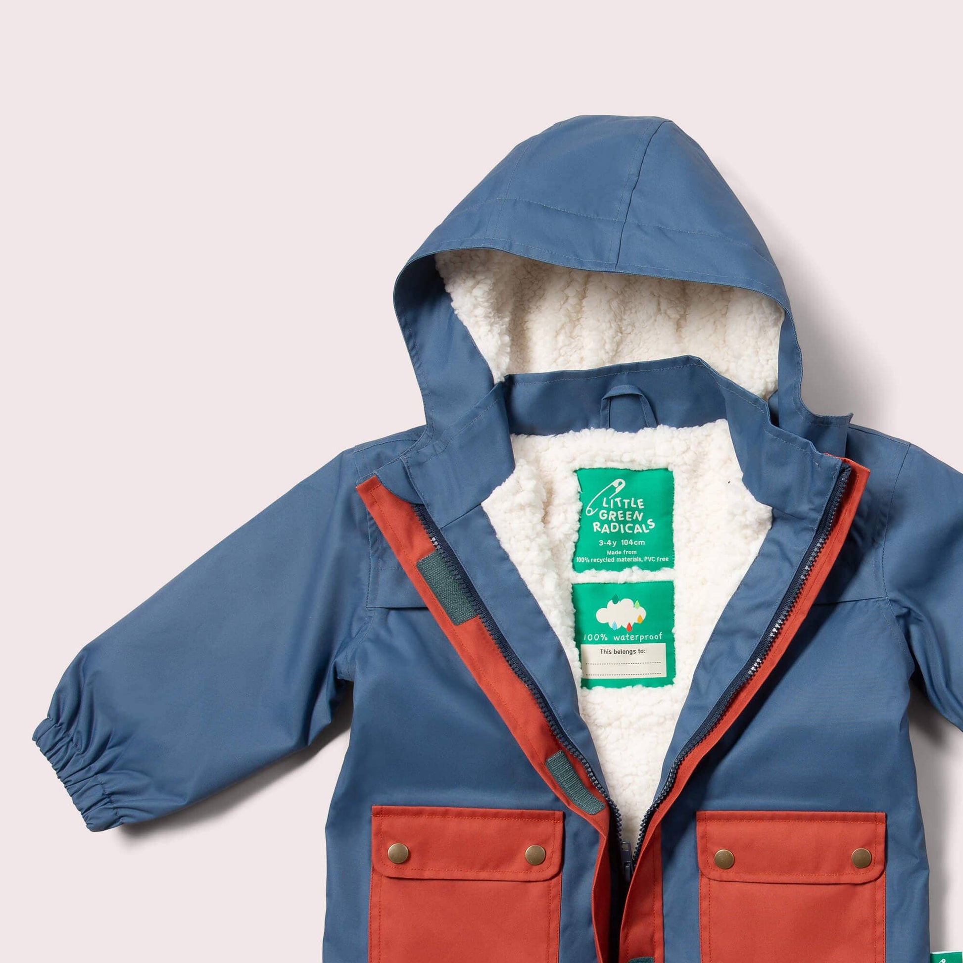 Kids Moonlight Blue Recycled Waterproof Winter Coat – Eco-Friendly, Warm, Durable