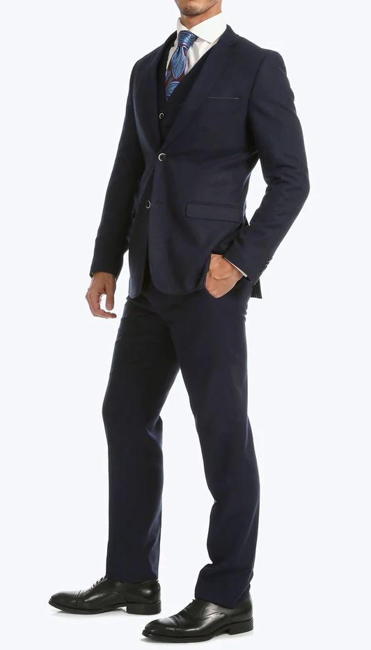3-Piece Slim Fit Navy Suit