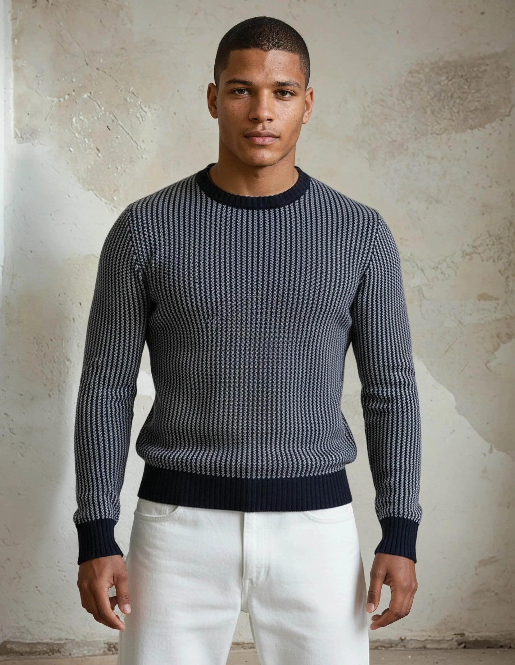 100% Cotton Dark Gray Premium Knitted Sweater - IVORYNN