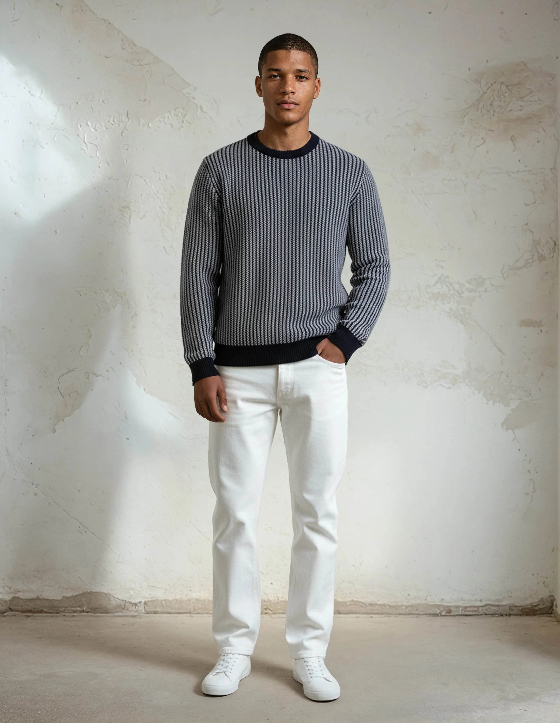 100% Cotton Dark Gray Premium Knitted Sweater - IVORYNN