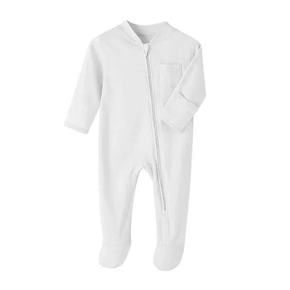 100% Cotton Newborn Baby Zipper Rompers - IVORYNN
