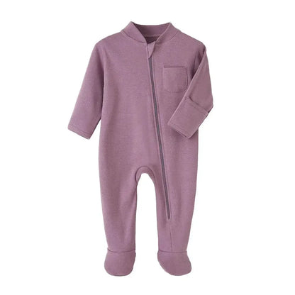 100% Cotton Newborn Baby Zipper Rompers - IVORYNN