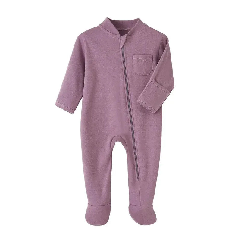 100% Cotton Newborn Baby Zipper Rompers - IVORYNN