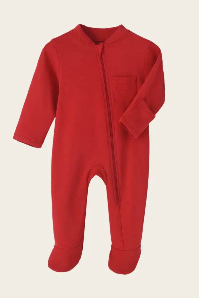 100% Cotton Newborn Baby Zipper Rompers - IVORYNN