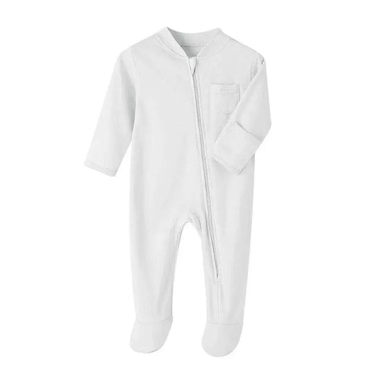100% Cotton Newborn Baby Zipper Rompers - IVORYNN