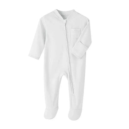 100% Cotton Newborn Baby Zipper Rompers - IVORYNN